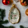 Peace, Love and Joy Gilded Oyster Ornament or Trinket dish