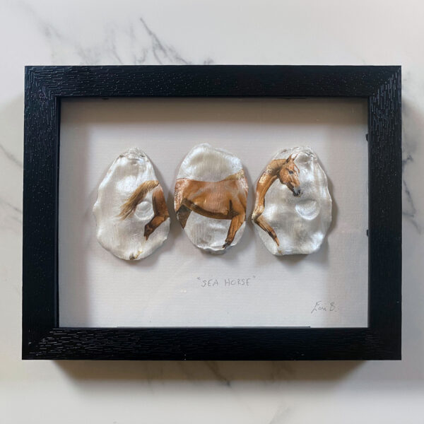 Sea Horse - Irish Oyster shell artwork.