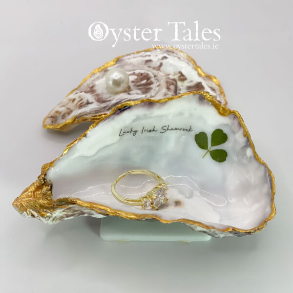 Real Irish Shamrock - ring/trinket dish made with real oysters