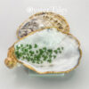 Shamrocks in an Oyster shell ring/trinket dish