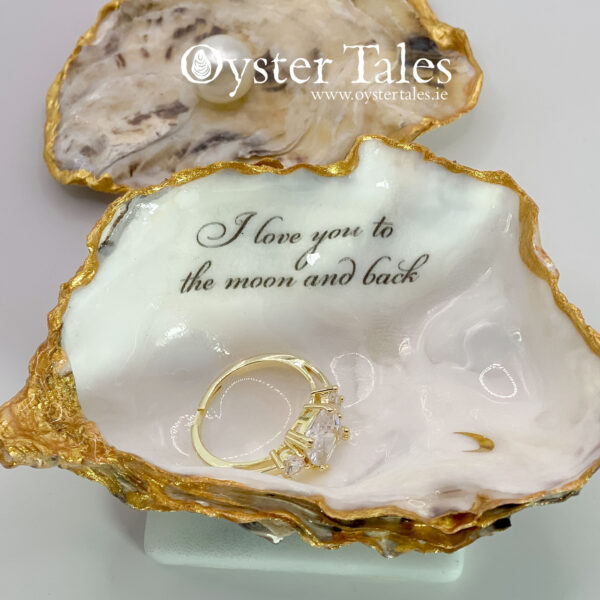 Irish made. Irish Oysters - I love you to the moon and back - ring/trinket dish