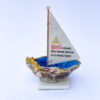 God is good but never dance in a small boat. Oyster shell sailing boat