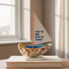 Trust the wind-Enjoy the Journey sailboat. Oyster shell craft